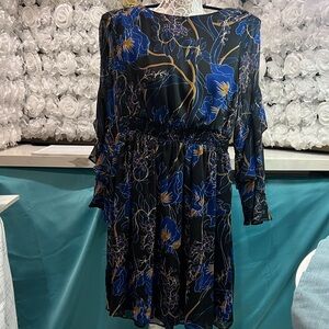 INC Black and Blue Floral Dress